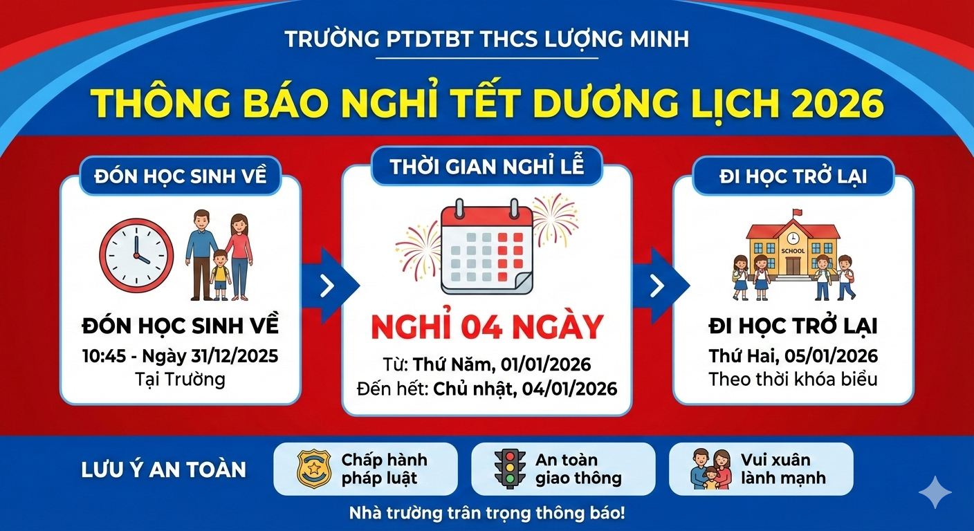 THÔNG BÁO LỊCH NGHIE TẾT DƯƠNG LỊCH NĂM 2026